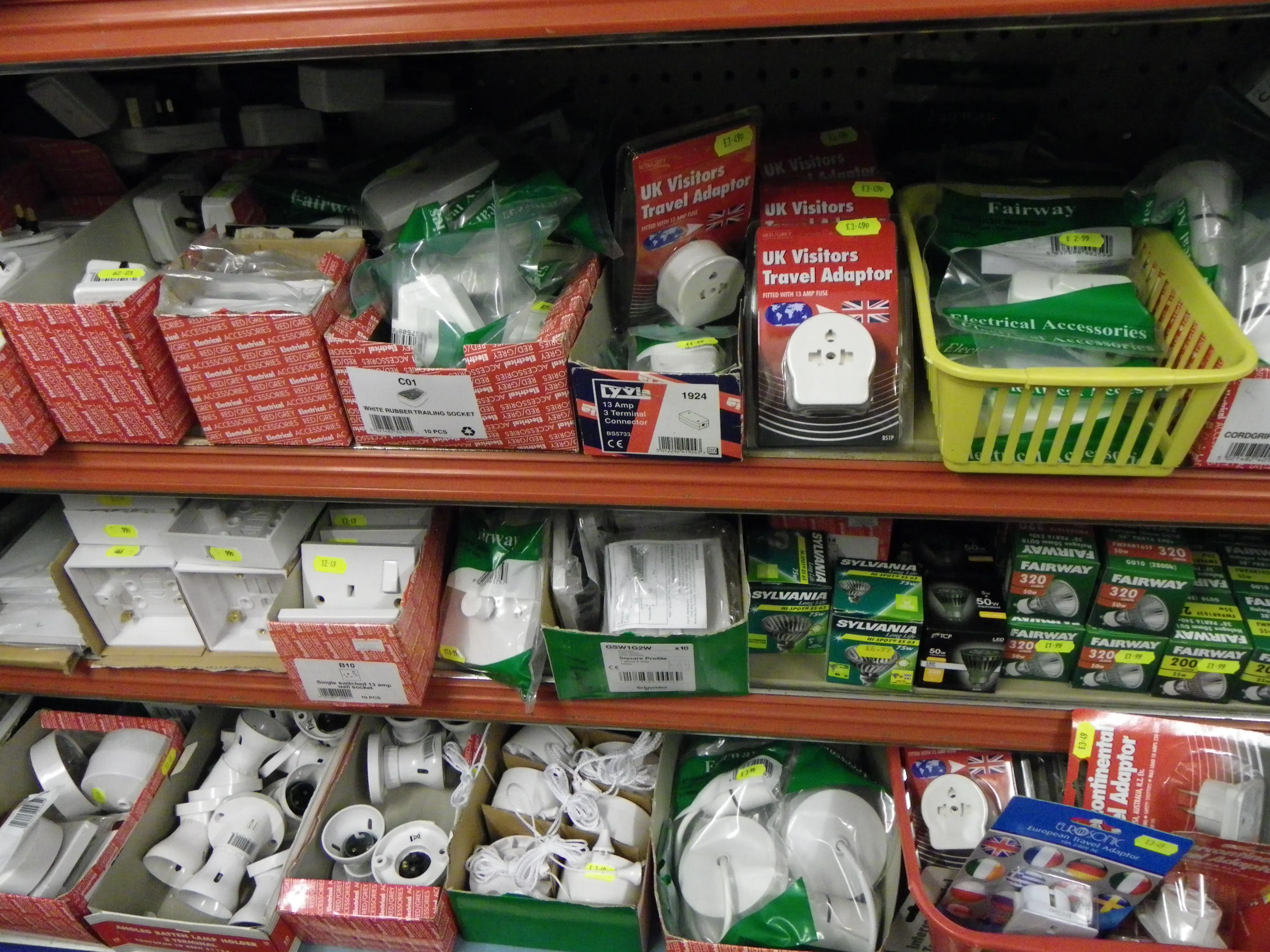 Electrical shelves in the shop