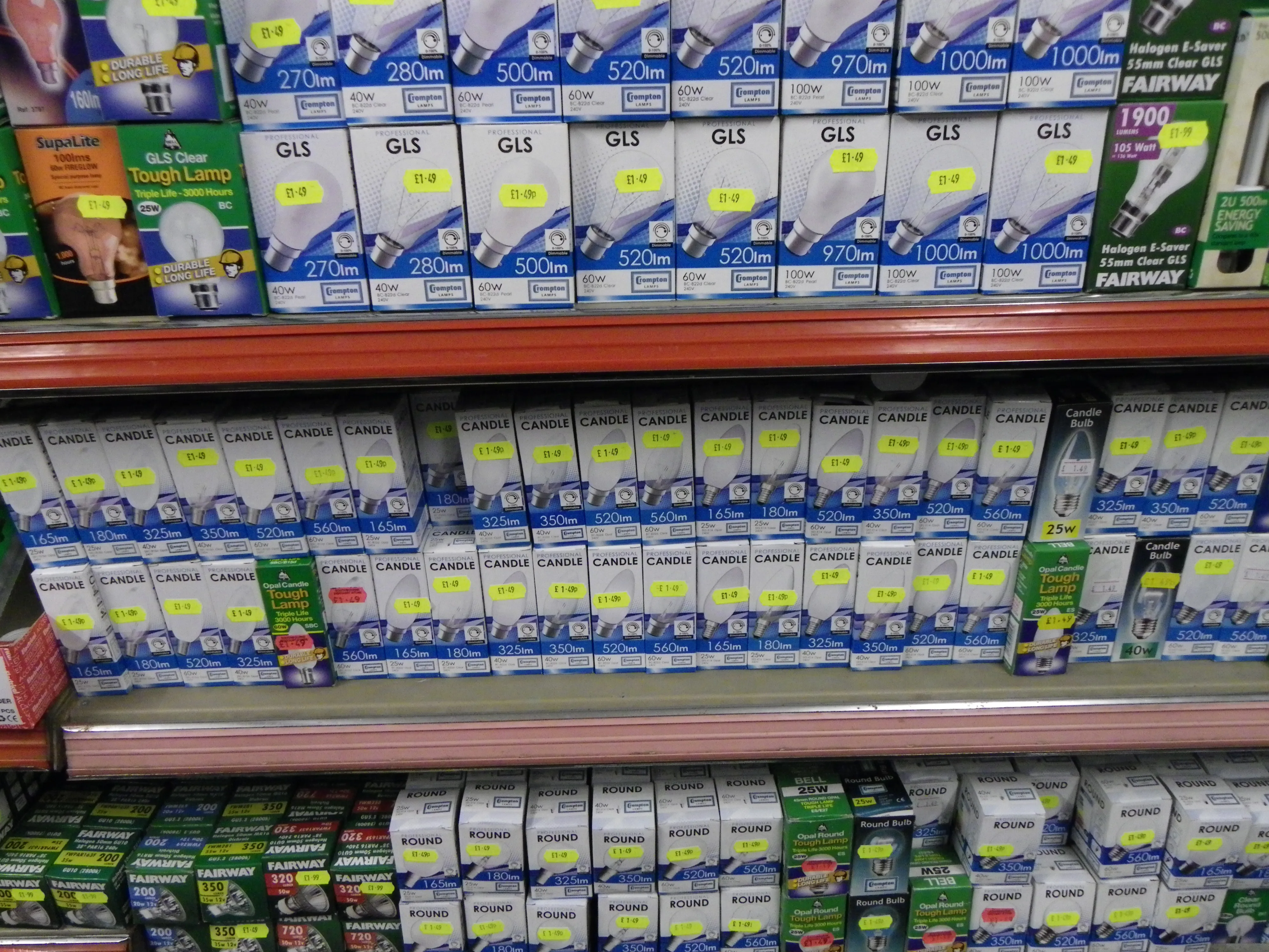 Electrical shelves in the shop