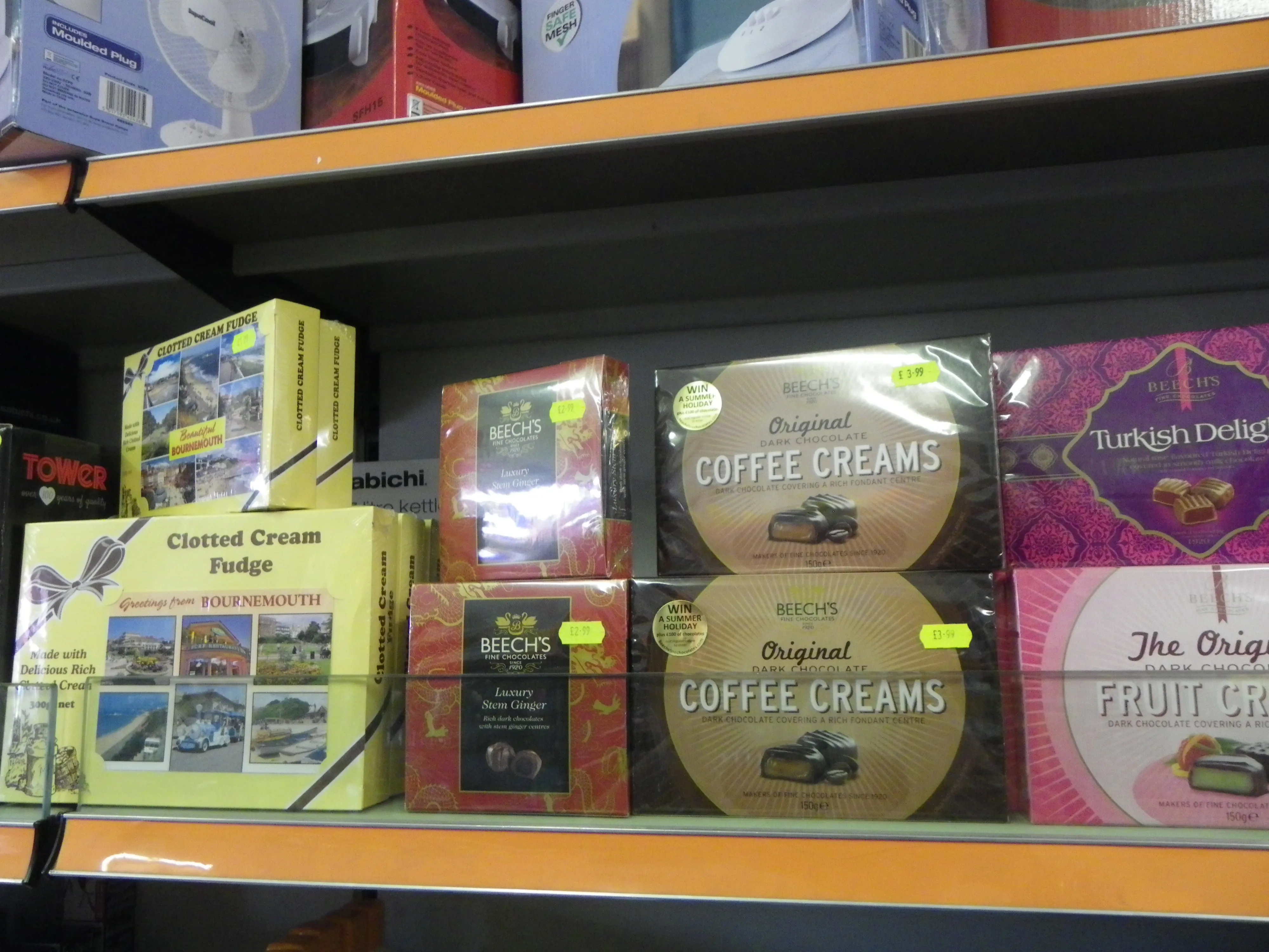 Confectionery shelves in the shop