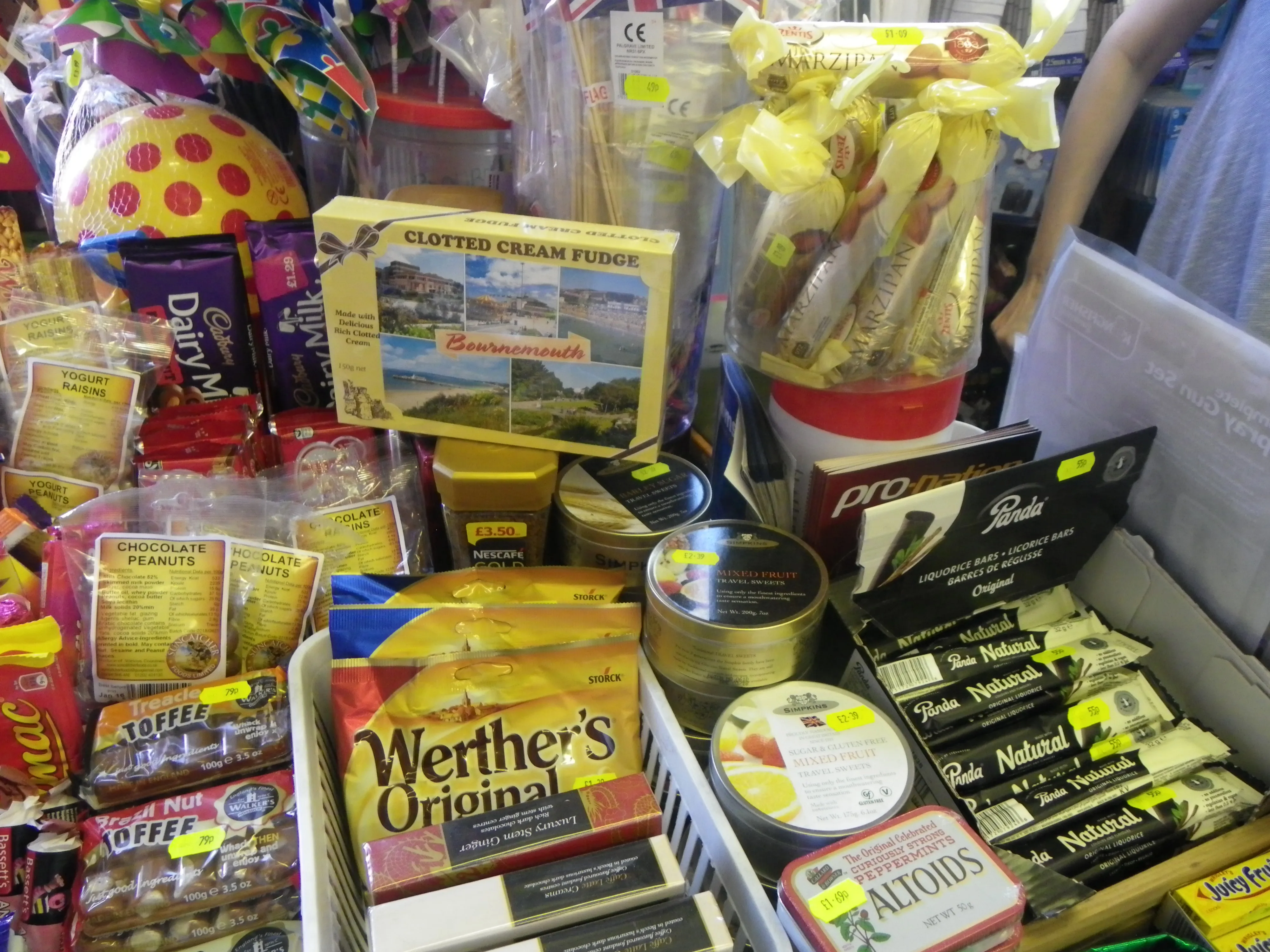 Confectionery shelves in the shop