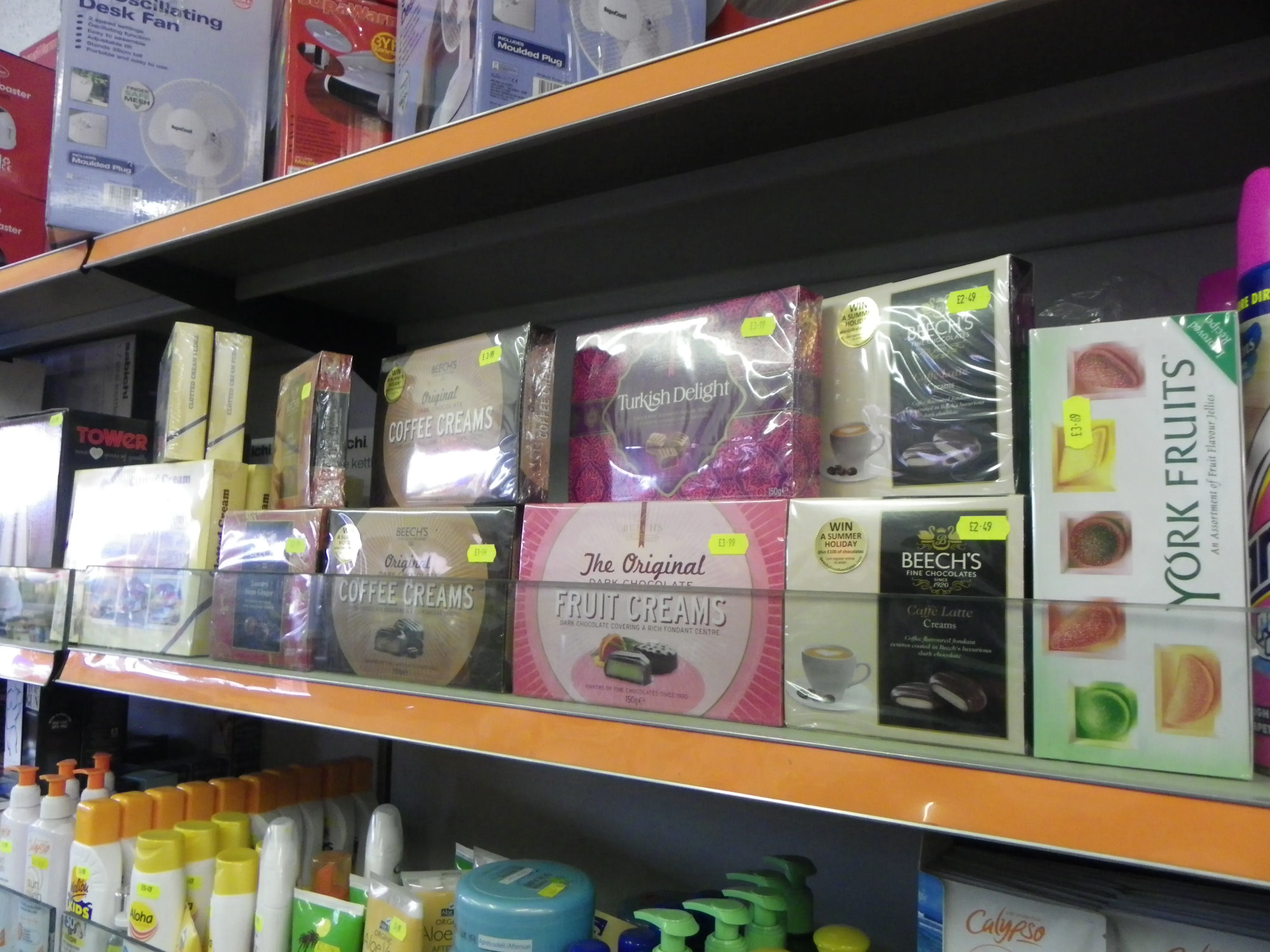 Confectionery shelves in the shop