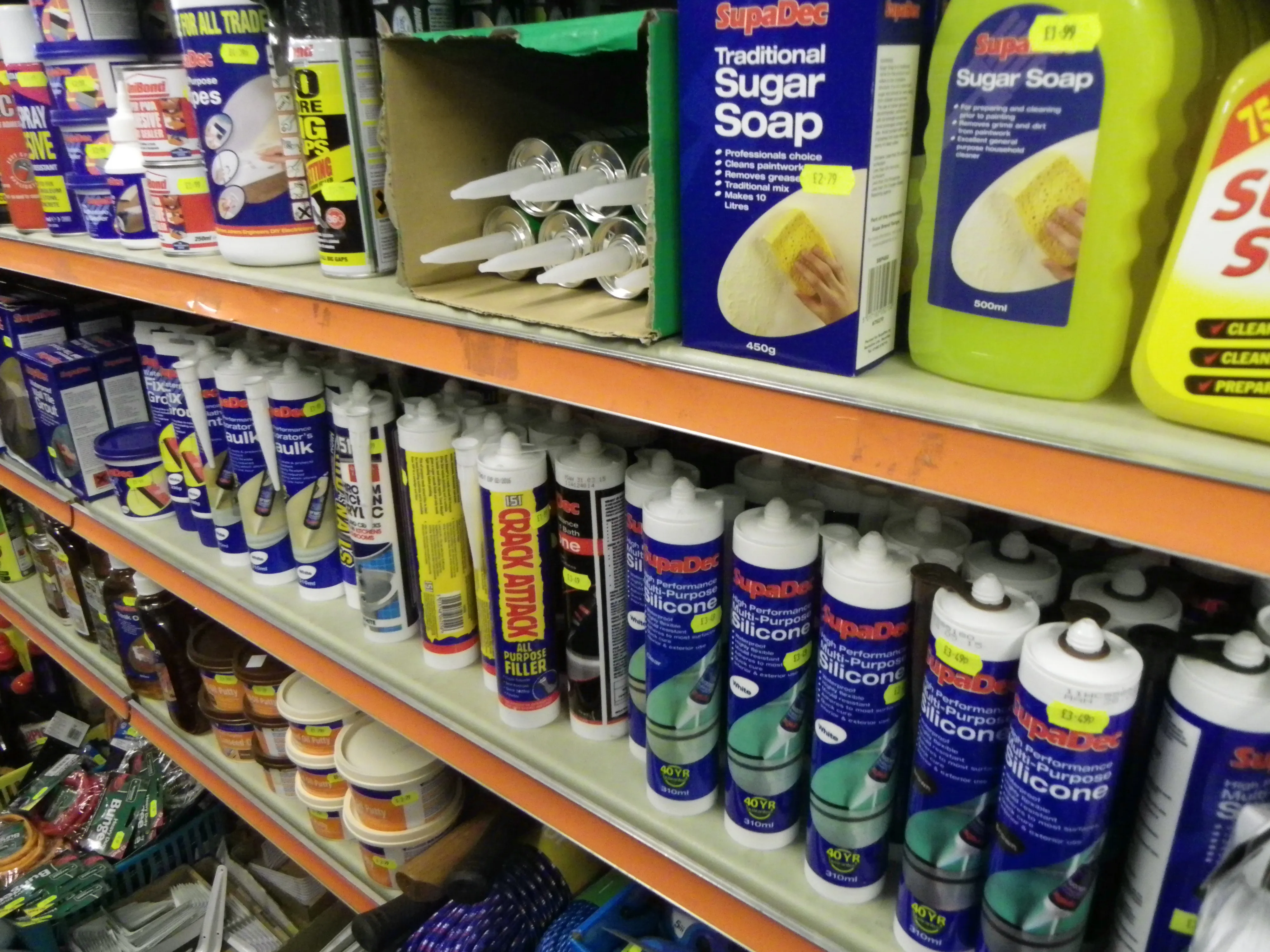 Decorating shelves in the shop