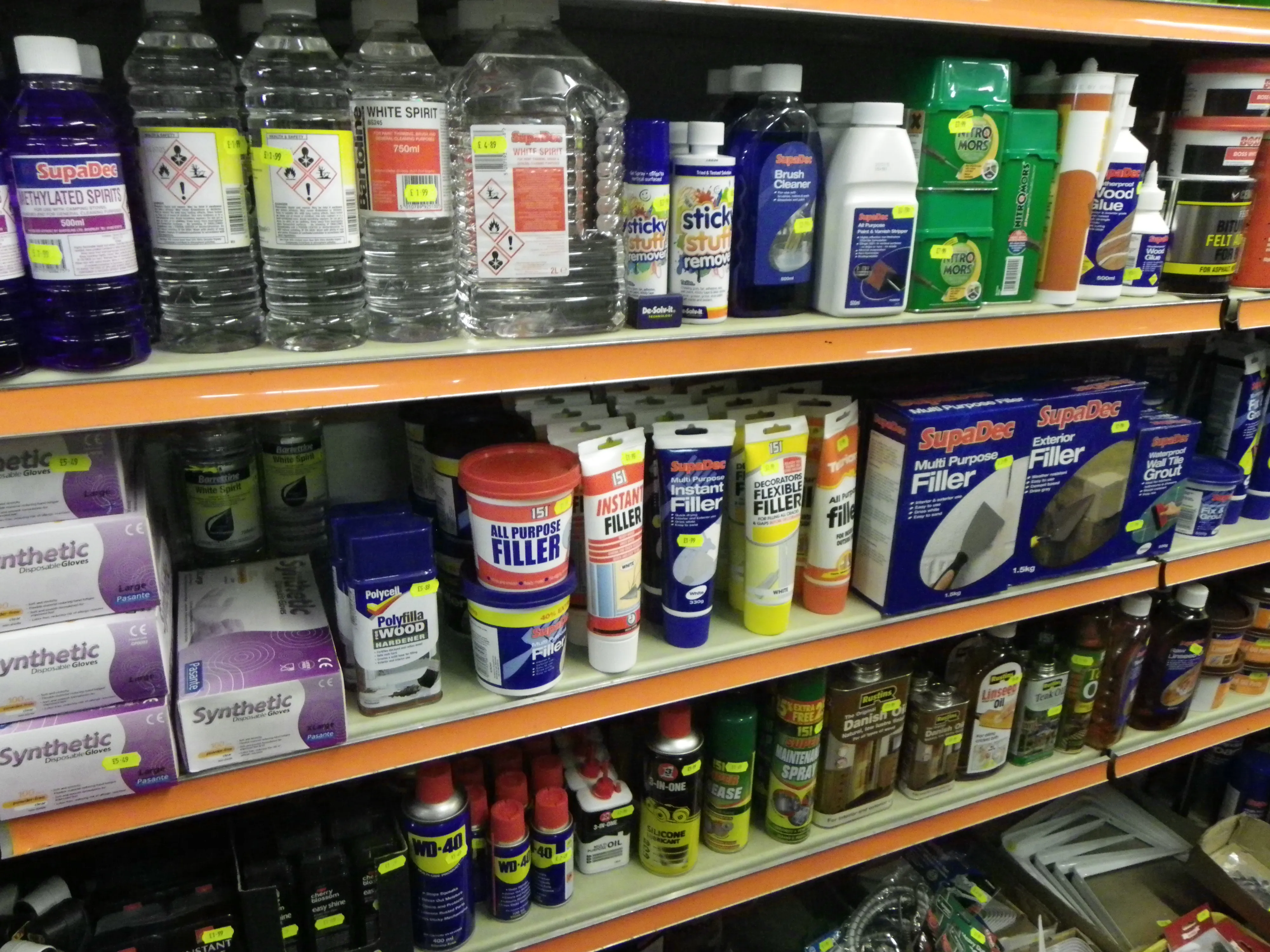 Decorating shelves in the shop