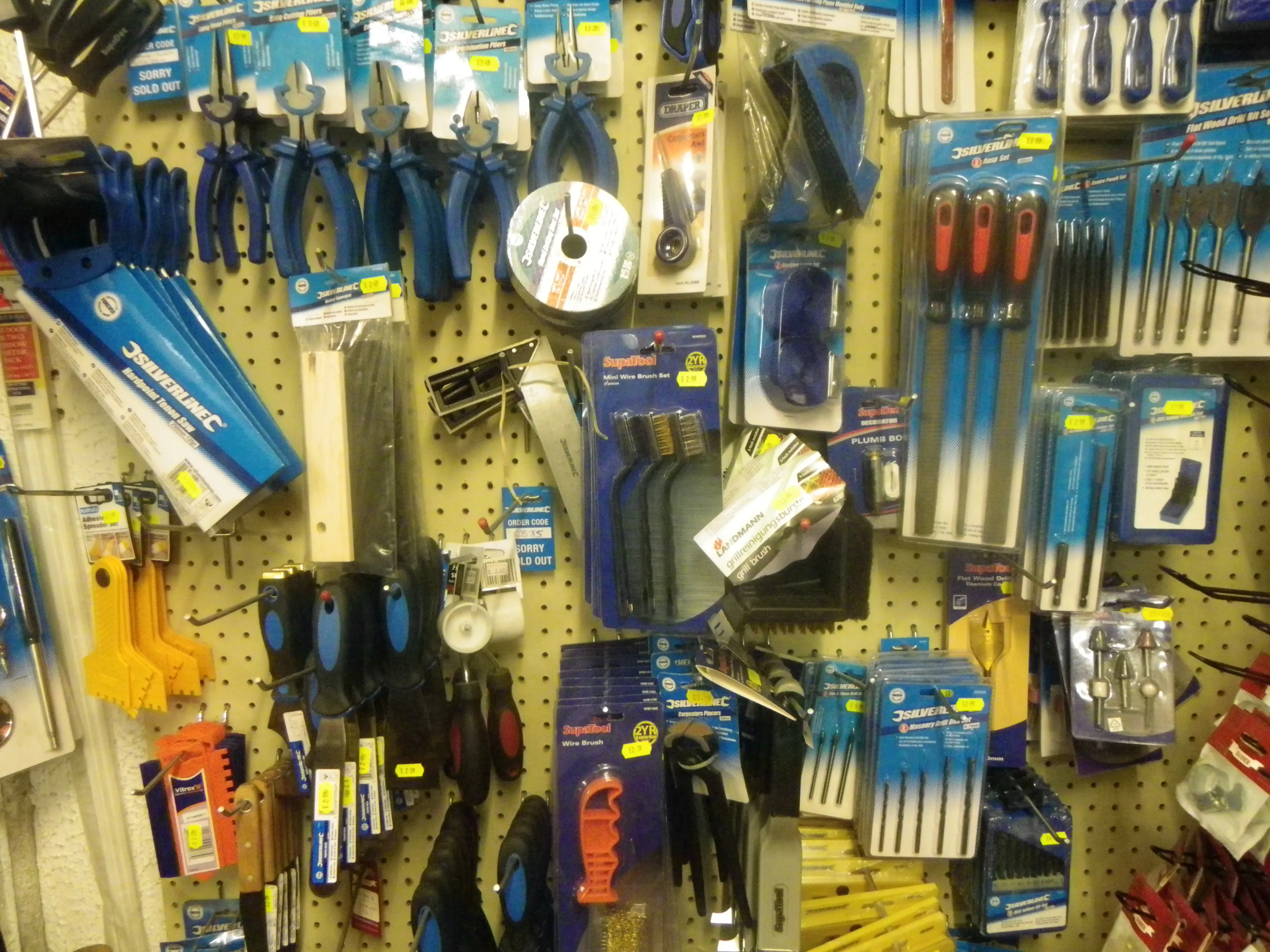 DIY & Tools shelves in the shop