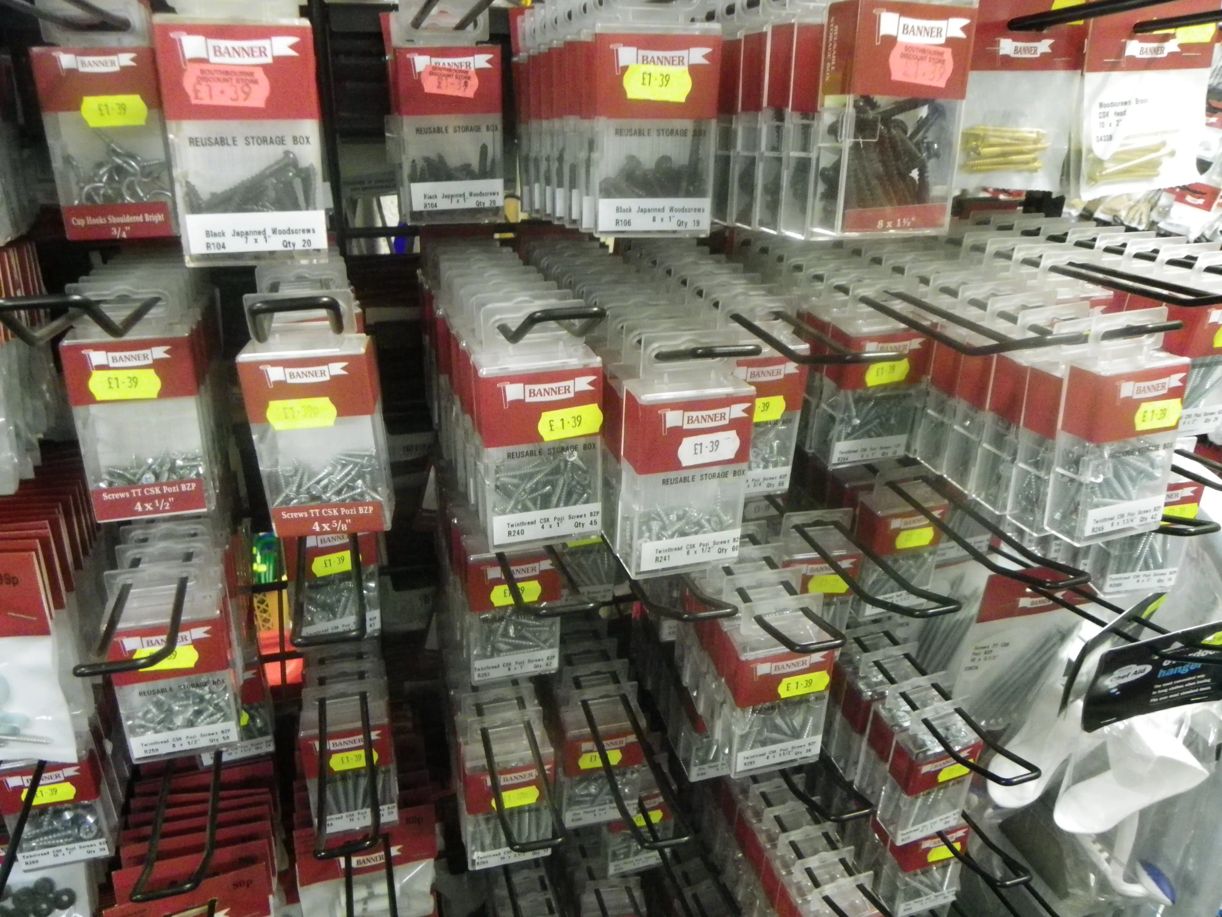 DIY & Tools shelves in the shop