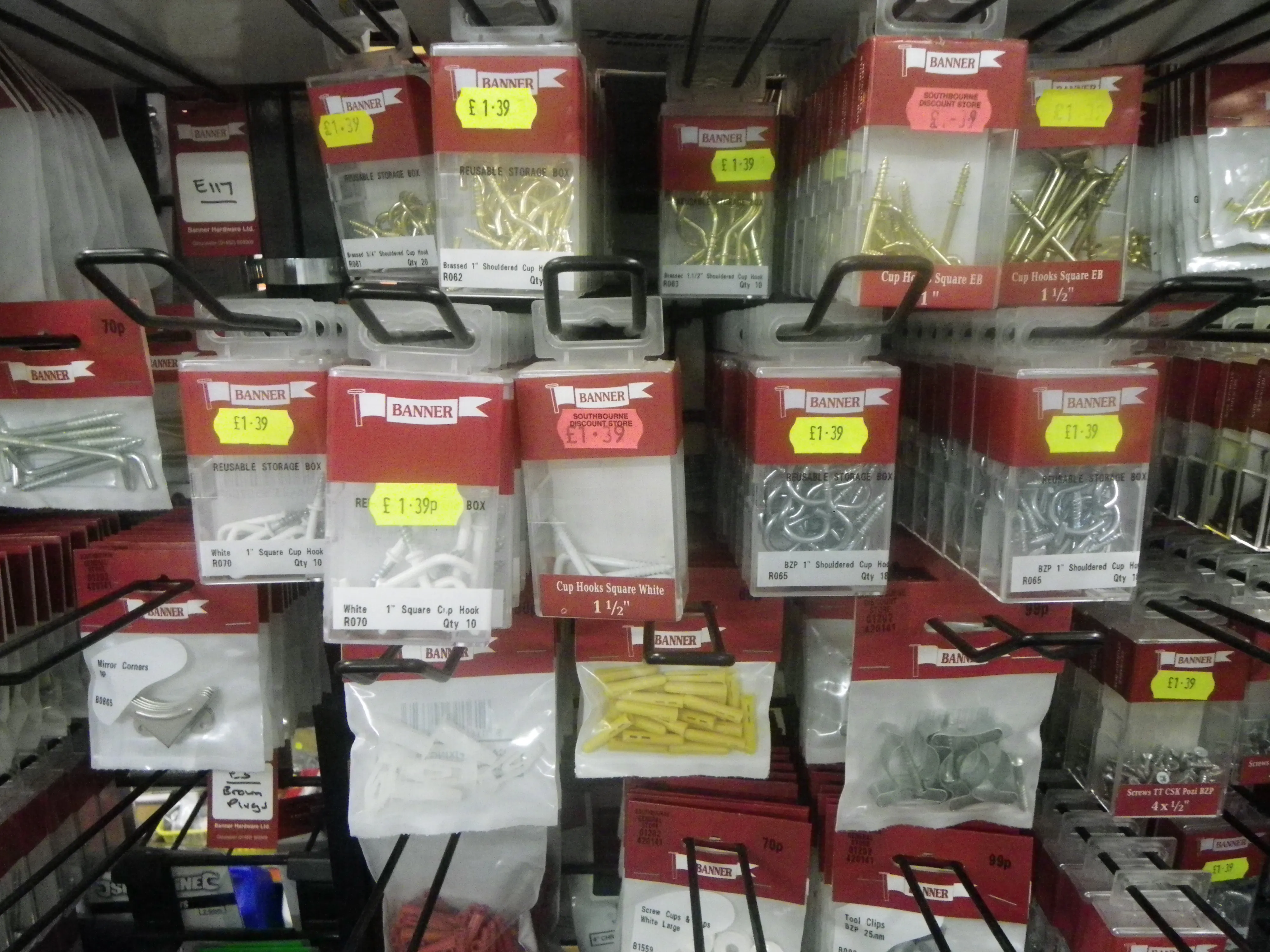 DIY & Tools shelves in the shop