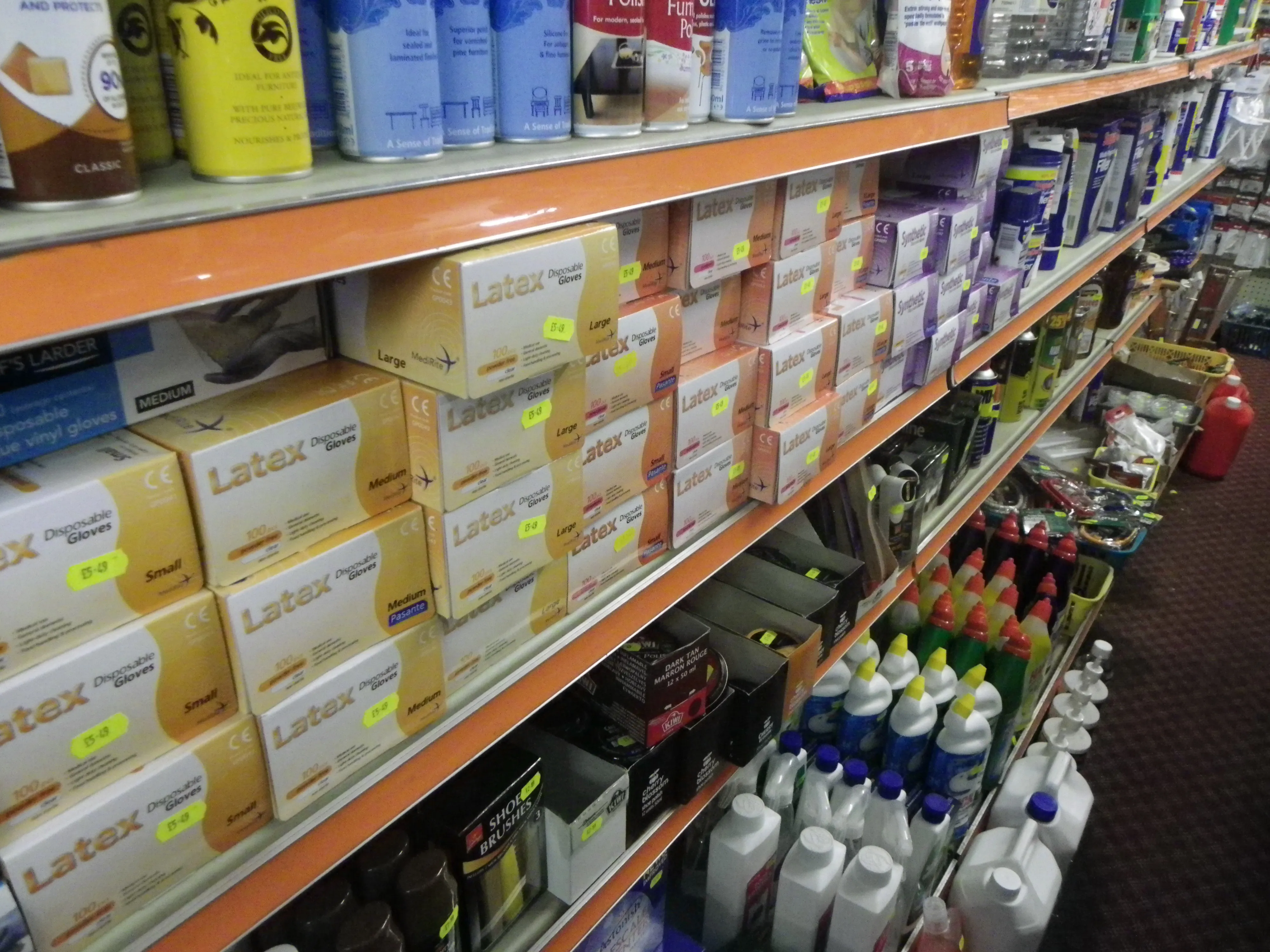 Healthcare shelves in the shop