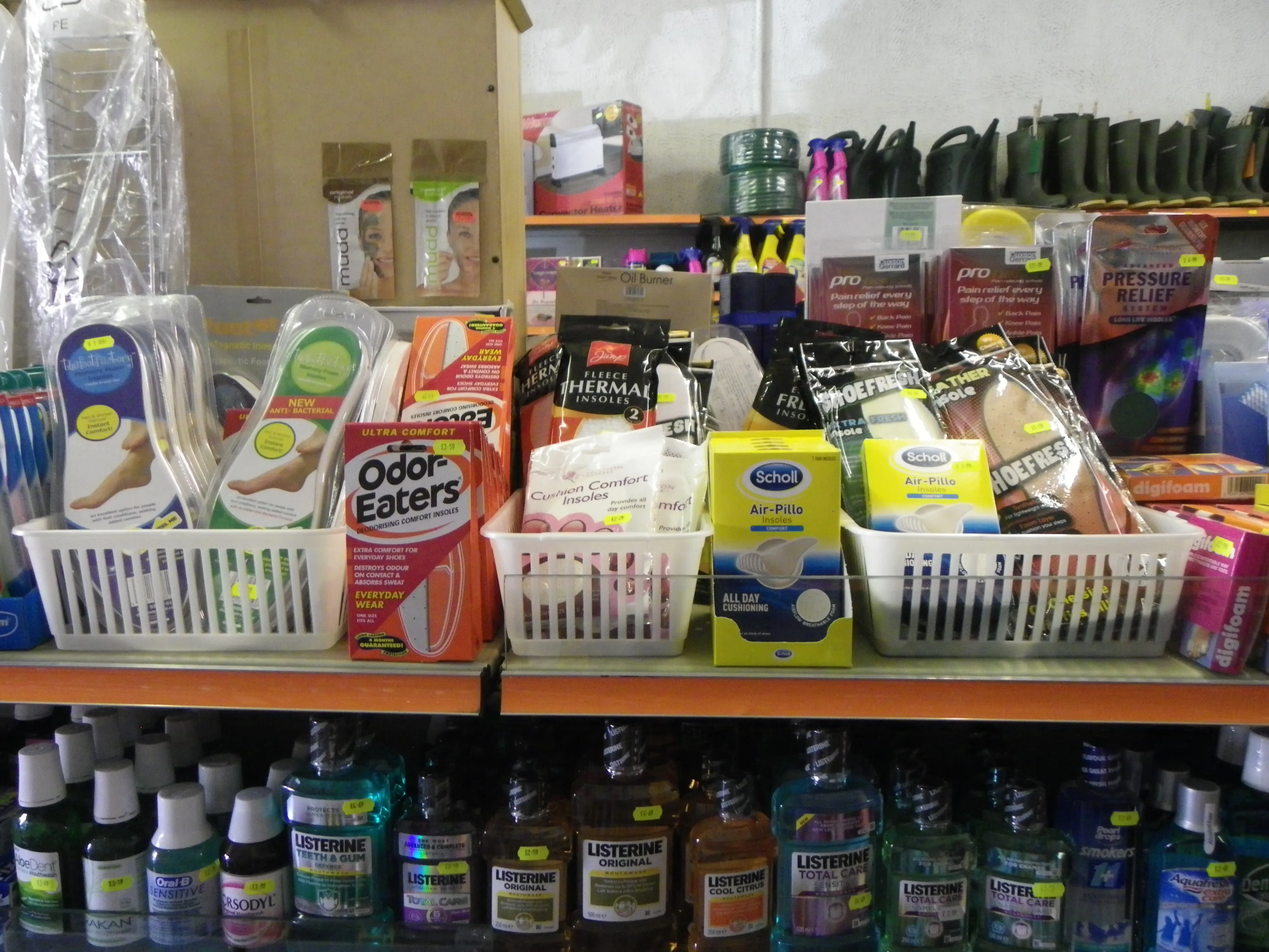 Healthcare shelves in the shop