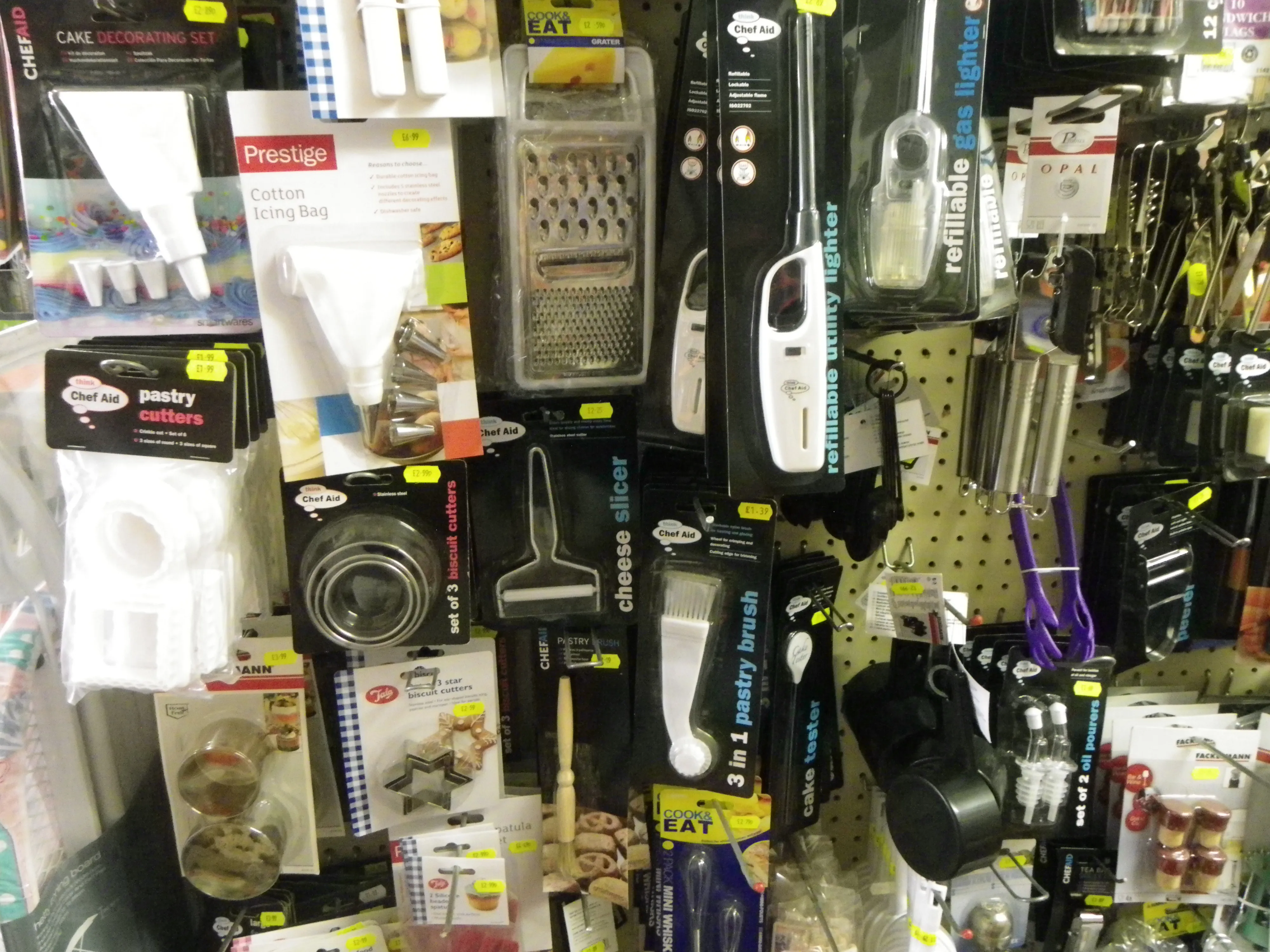 Household shelves in the shop
