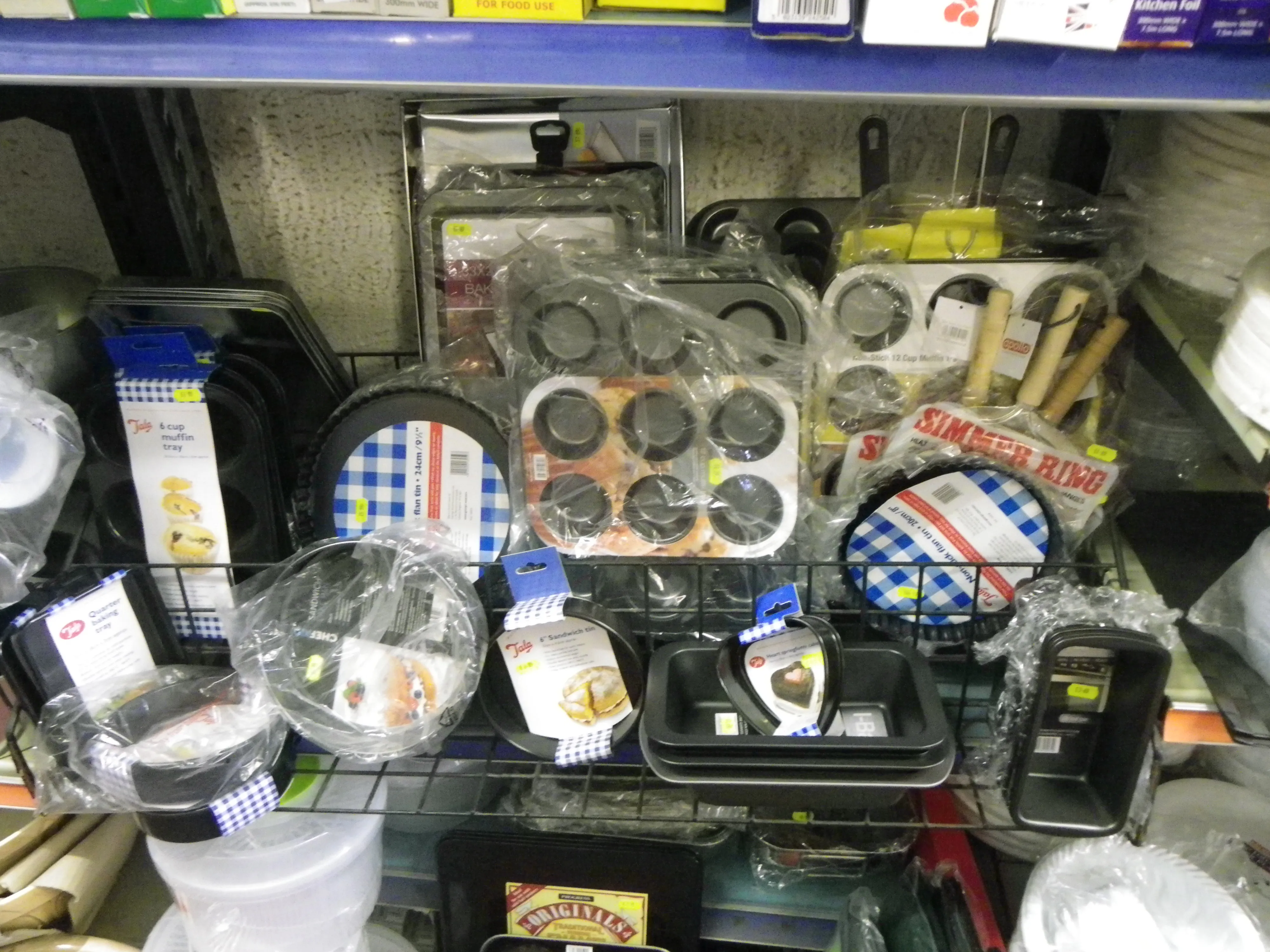 Household shelves in the shop