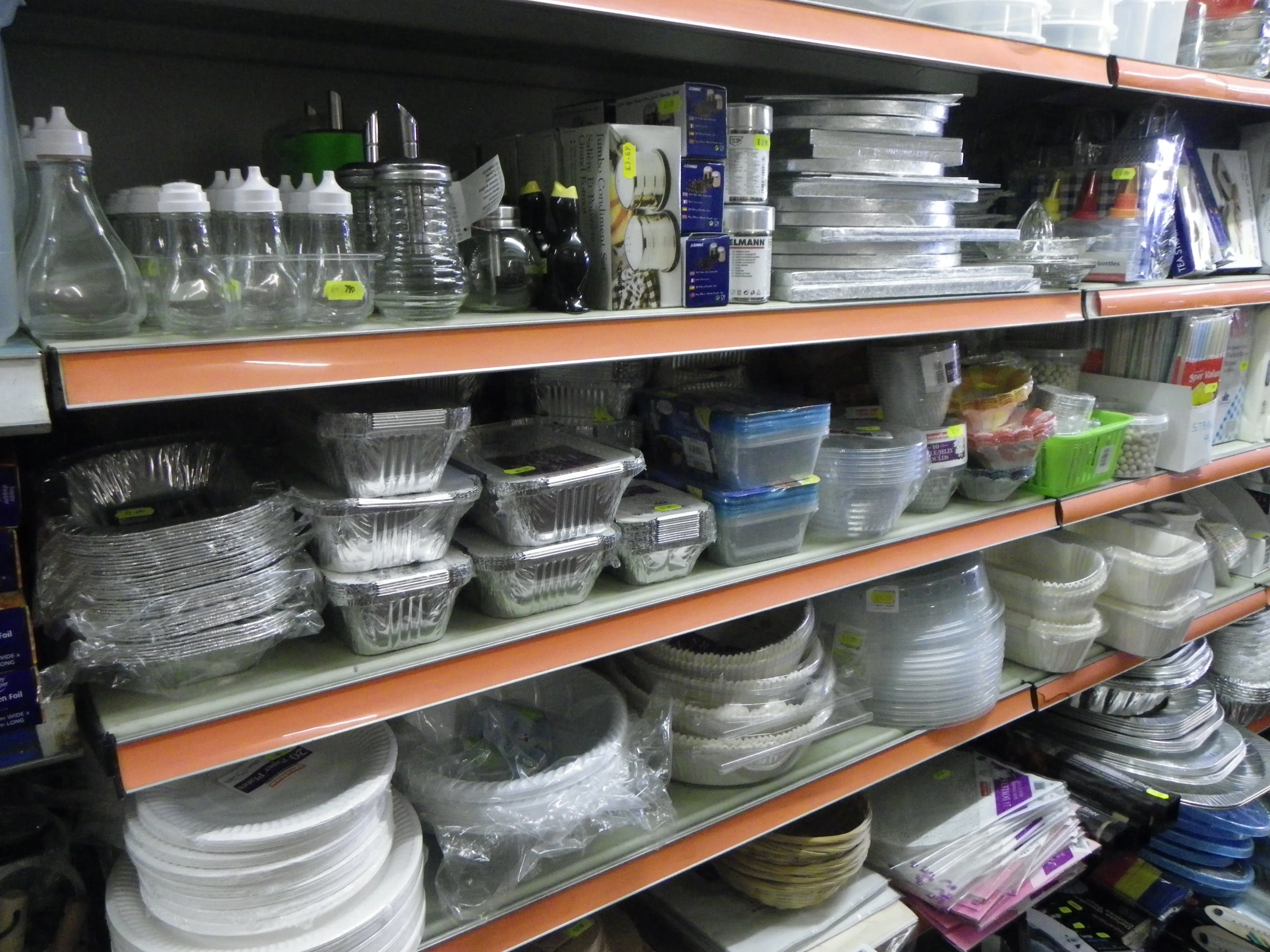 Household shelves in the shop