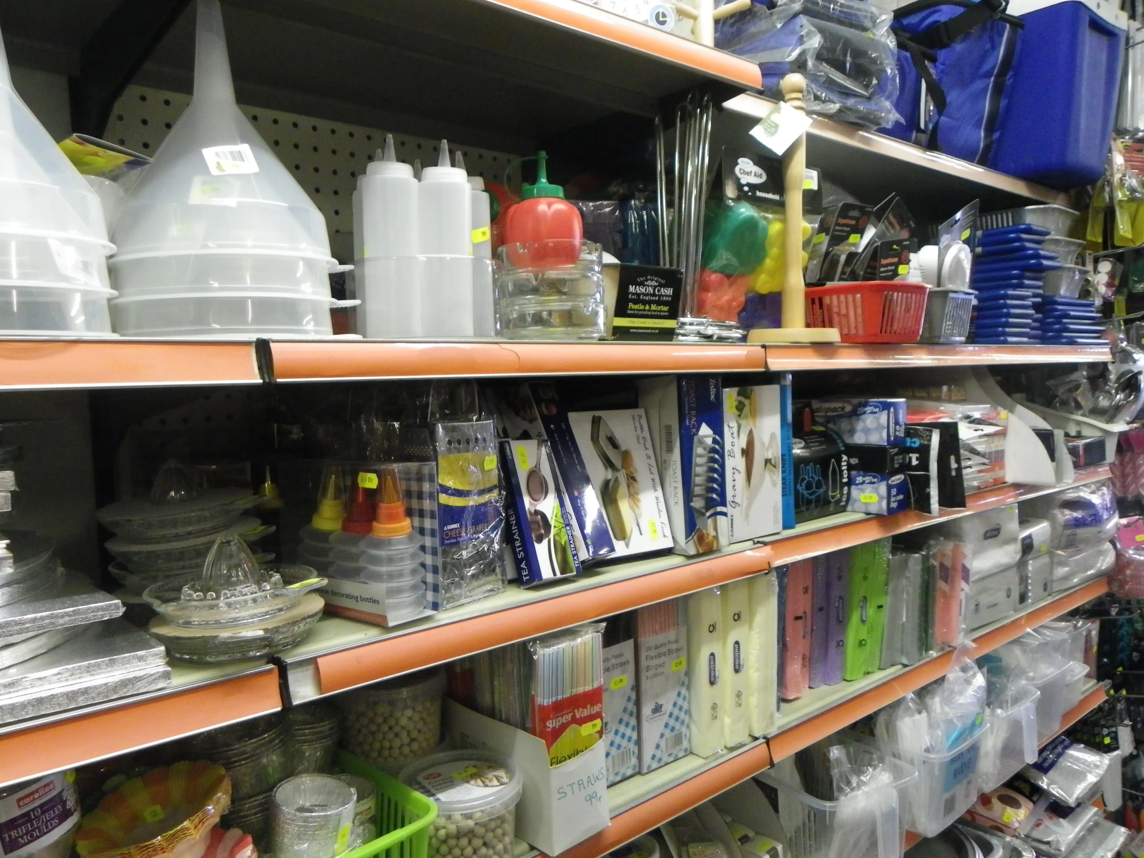 Household shelves in the shop