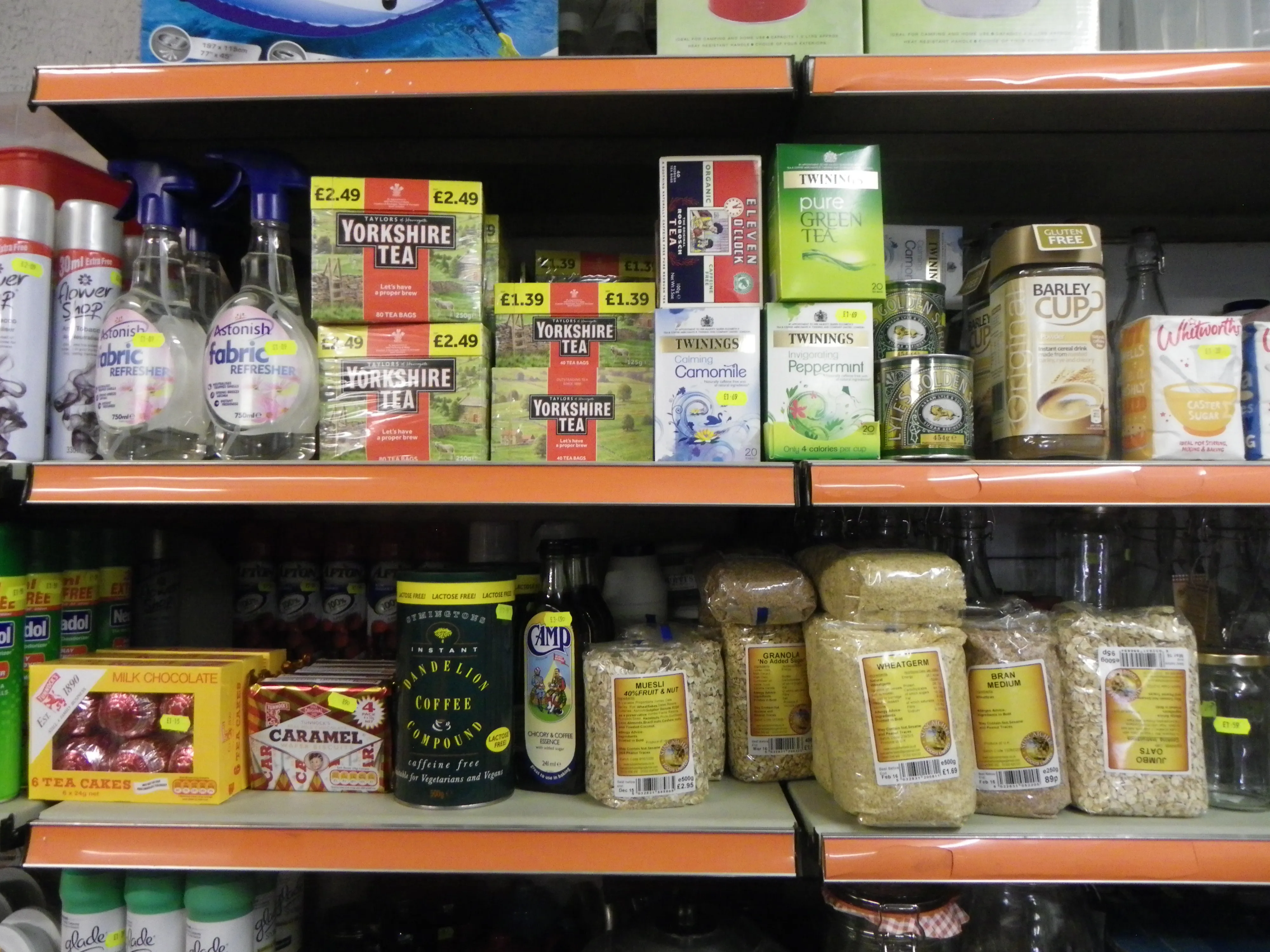 Household shelves in the shop