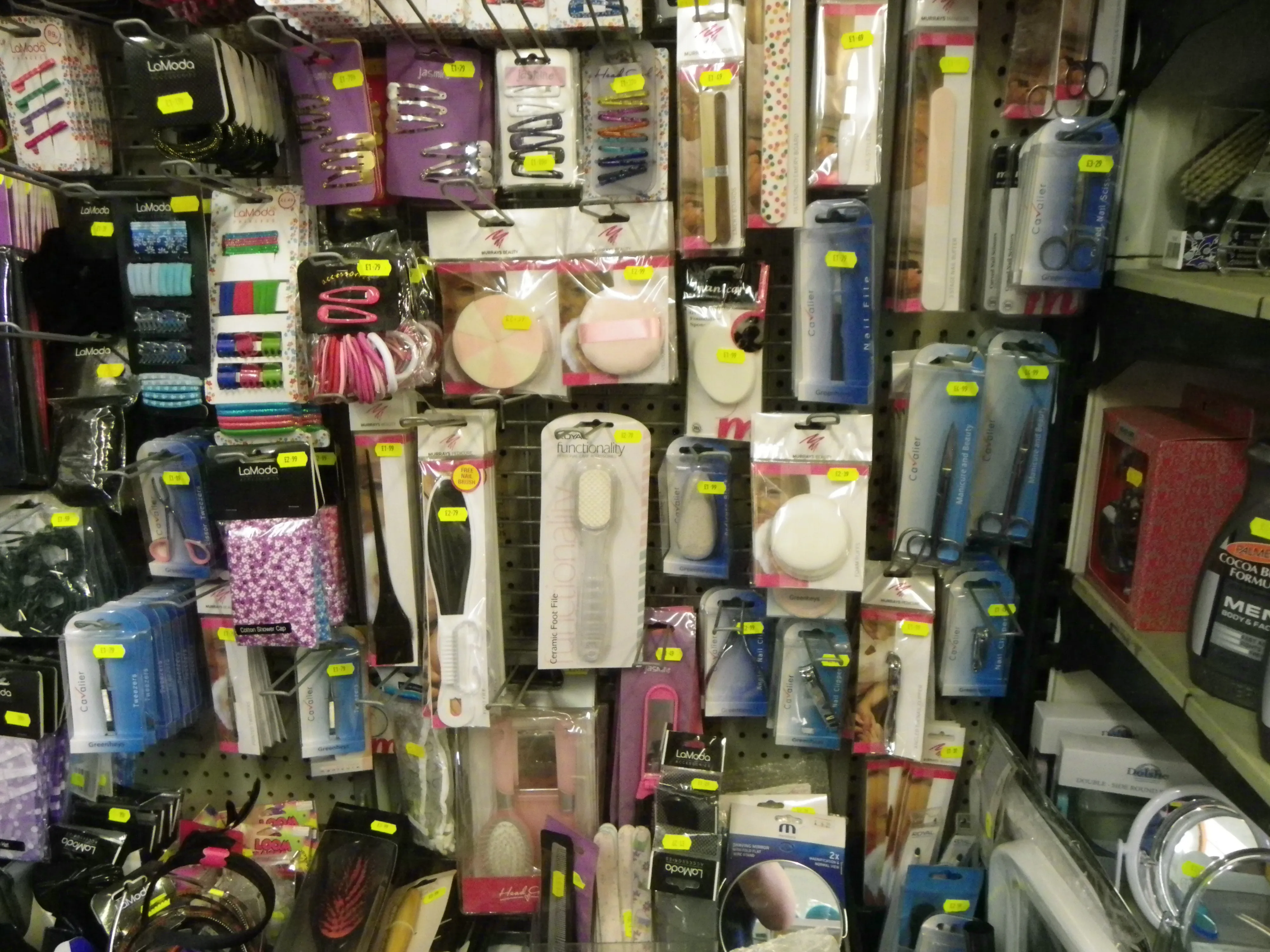 Toiletries & Personal Care shelves in the shop