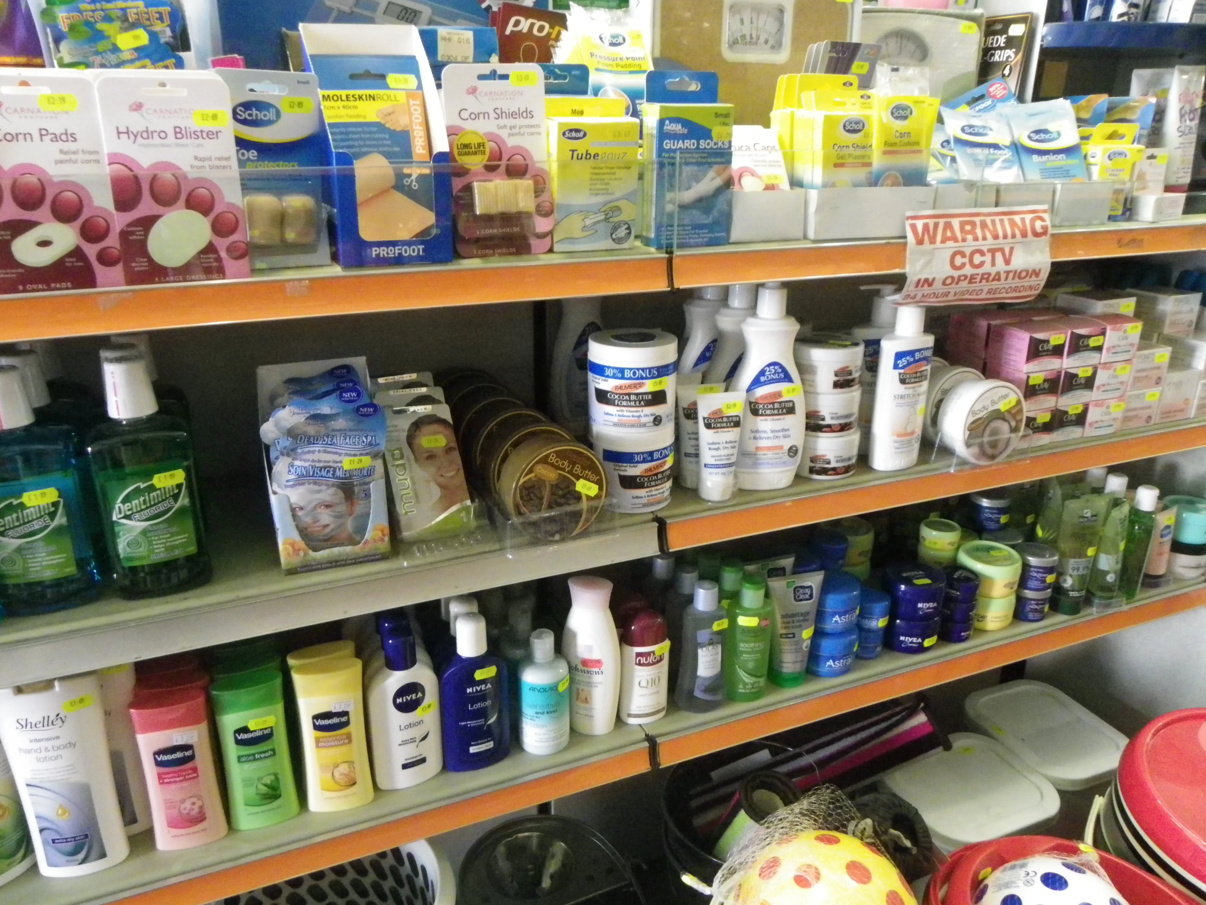 Toiletries & Personal Care shelves in the shop