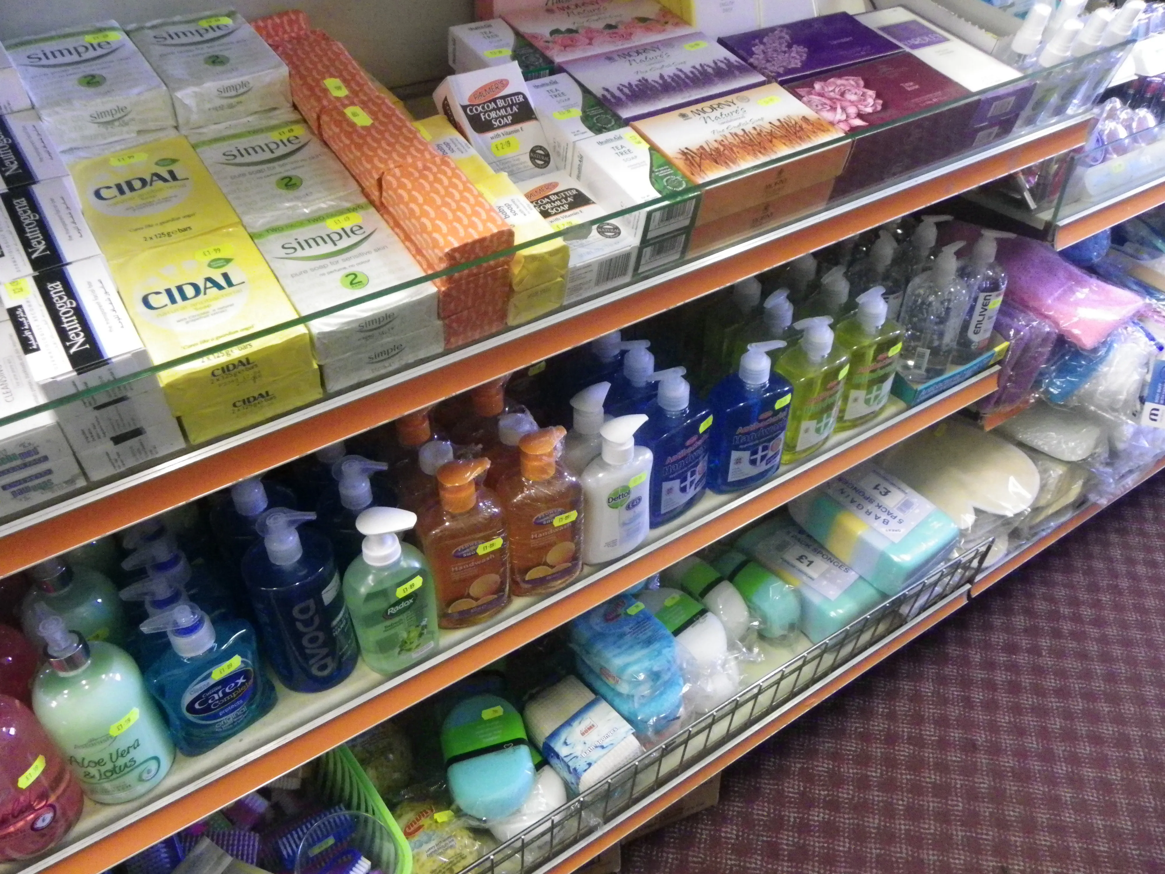 Toiletries & Personal Care shelves in the shop