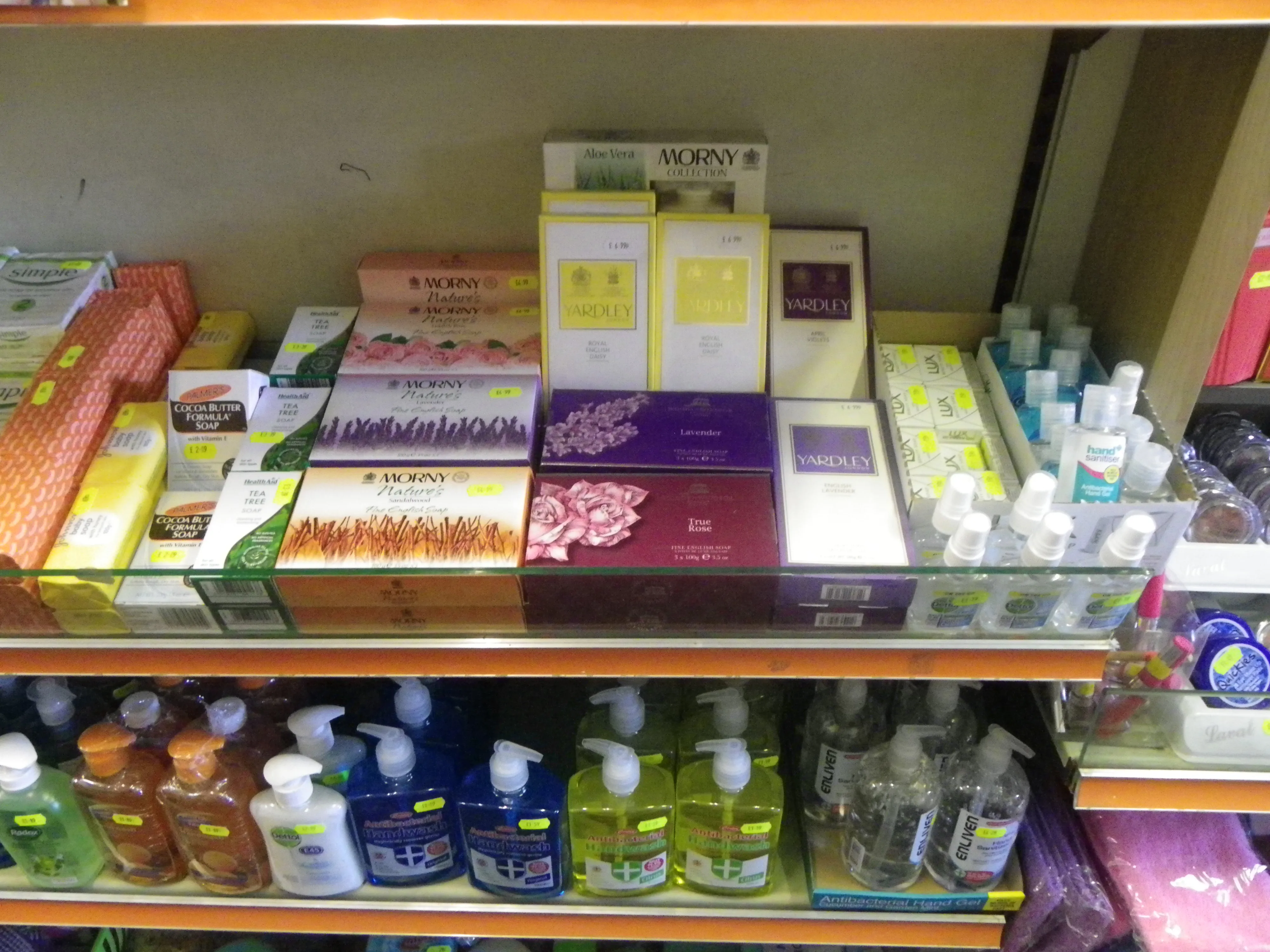 Toiletries & Personal Care shelves in the shop